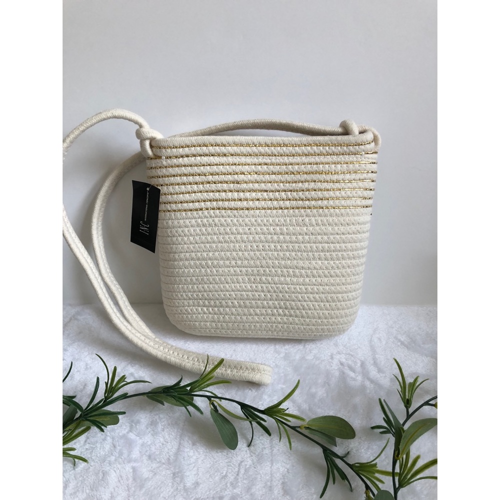 INC International Concepts Kasie Rope Crossbody, White, NWT